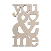 Cliths 'You & Me' Wood Cutout MDF Sign for Couple Decor & Wedding Gifts 2.7mm Thick