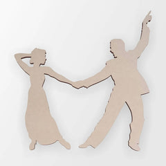 Cliths Dancing Couple Wood Cutout MDF Wedding Decor for DIY Craft & Gifts 2.7mm Thick