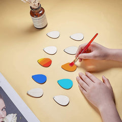 American Elm 100 Pcs Unfinished Wooden Earring Blanks Kit Leaf Shape DIY Craft Pendants MDF for Jewelry Making