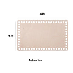 Cliths 3 Pcs Rectangle Wooden Basket Base MDF Crochet Bag Bottom for DIY Knitting & Weaving Craft Blanks
