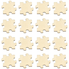 Cliths Pack of 40 Blank Wooden Puzzle Pieces MDF Craft Shapes DIY Home Decor & Party