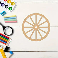 American Elm (10 Pieces Each) Wheel Shape MDF Cutouts Wooden Circles for DIY Crafts, Scrapbooking & Home Decor