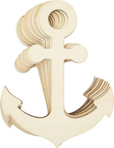 Wooden anchor decorative item on a white background