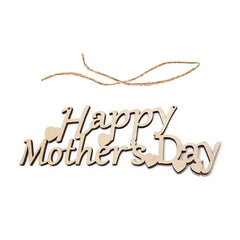 Wooden 'Happy Mother's Day' decoration on a white background