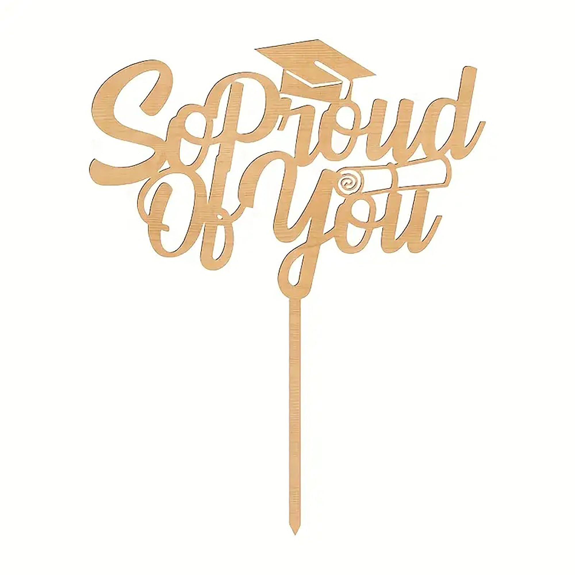 wooden graduation cake topper decoration rustic cake topper for birthday celebration so proud of you cake topper mdf