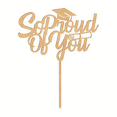 wooden graduation cake topper decoration rustic cake topper for birthday celebration so proud of you cake topper mdf
