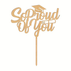 wooden graduation cake topper decoration rustic cake topper for birthday celebration so proud of you cake topper mdf