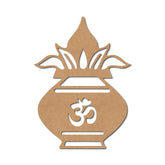Decorative item with a floral design and Om symbol on a white background