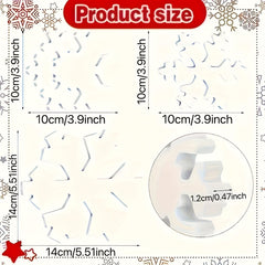 Product size chart with measurements and decorative elements on a white background