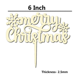 Cliths "Merry Christmas" Keepsake Cake Topper Rustic Wooden Holiday Decor for Xmas & Festive Parties