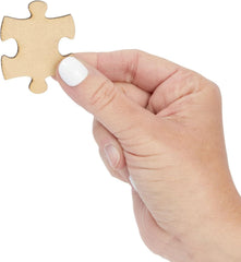 Cliths 100 Blank Wooden Puzzle Pieces Jigsaw Crafts DIY Customizable Art Projects Painting Blanks
