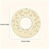 Cliths Pcs10 Handmade Wooden Donut Craft Pendant with Heart