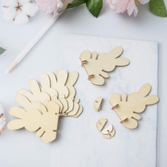 American Elm Pack of 10 Unfinished Wooden Easter Bunny Stands 3D Rabbit Cutouts for DIY Painting, Easter Decor, Table Centerpieces
