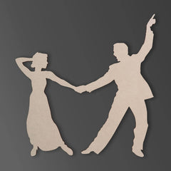 Cliths Dancing Couple Wood Cutout MDF Wedding Decor for DIY Craft & Gifts 2.7mm Thick