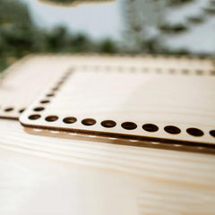 Cliths Pack of 2 Rectangle Wooden Basket Bases for DIY Crochet Baskets, Trays & Storage MDF Craft Shaper
