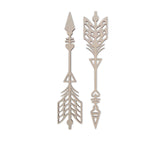 Decorative arrow-shaped objects on a white background