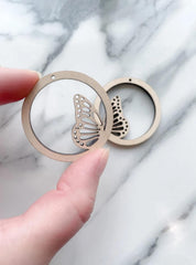 Cliths Pack of 6 Pcs Wooden Butterfly Earring Blanks Unfinished MDF Dangle Earrings for DIY Jewelry Making & Gifts