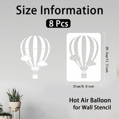 8 piece balloon stencil templates