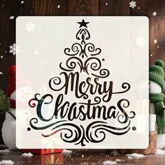 Christmas tree painting template for DIY crafts