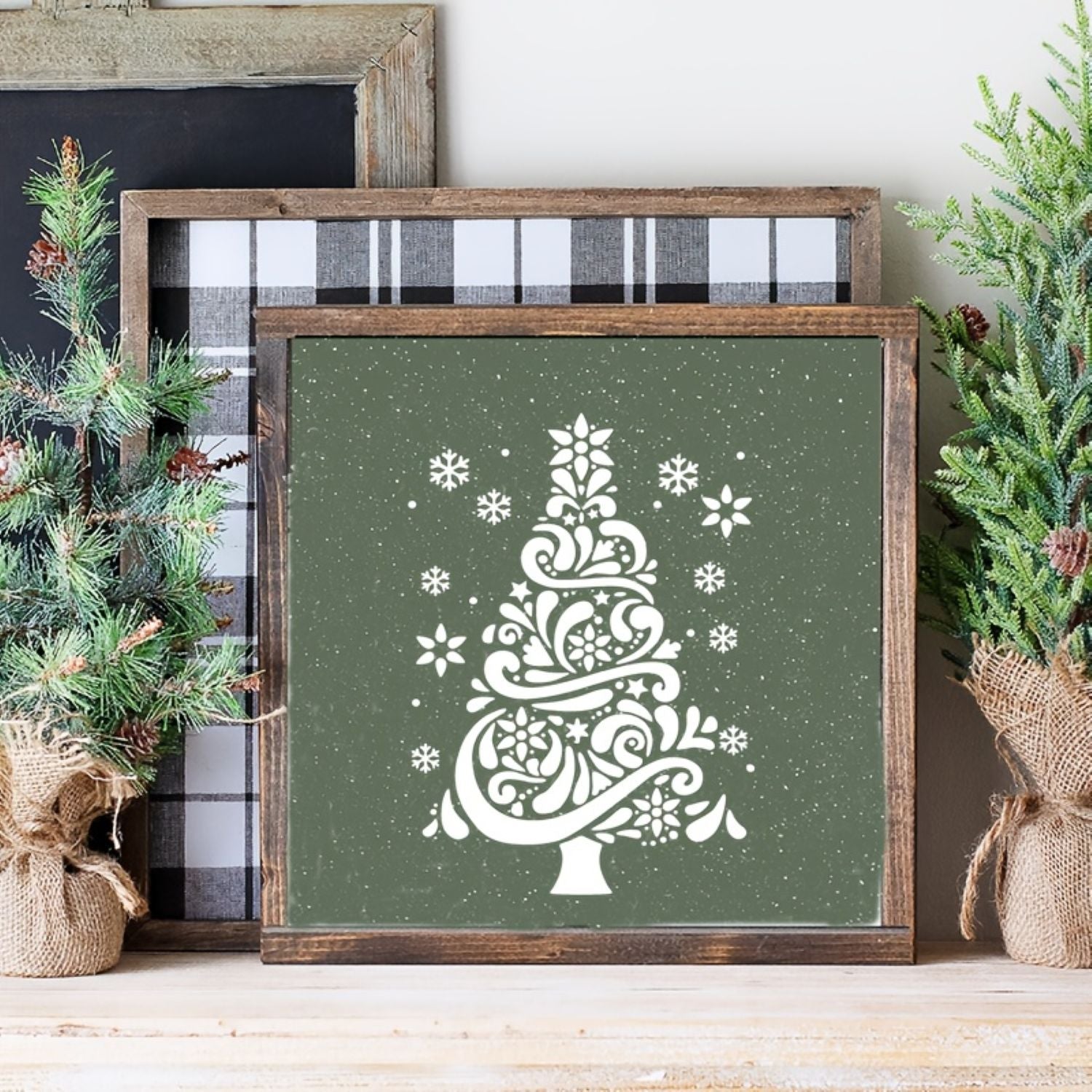 Christmas tree template for DIY
