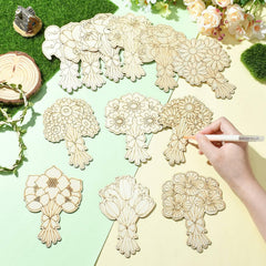 mandala art wooden shapes