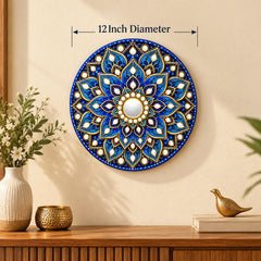 Decorative Blue Mandala Wall Art for Pooja Ghar
