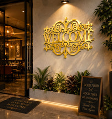 modern welcome sign