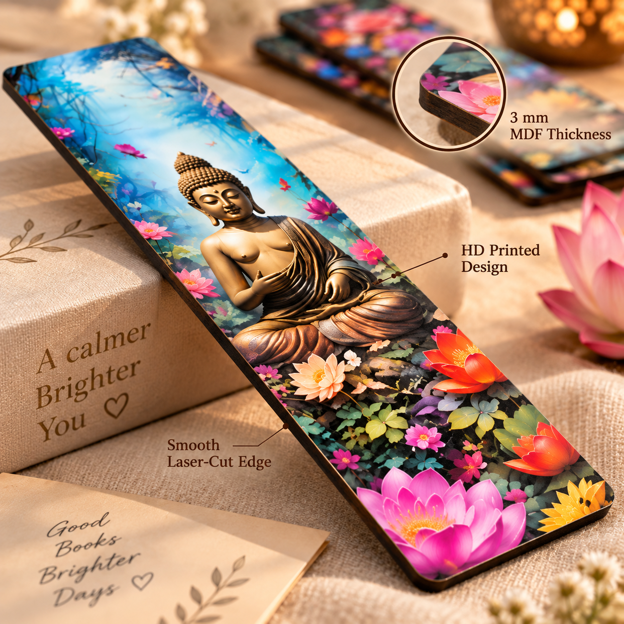 Buddha bookmarks gift for readers