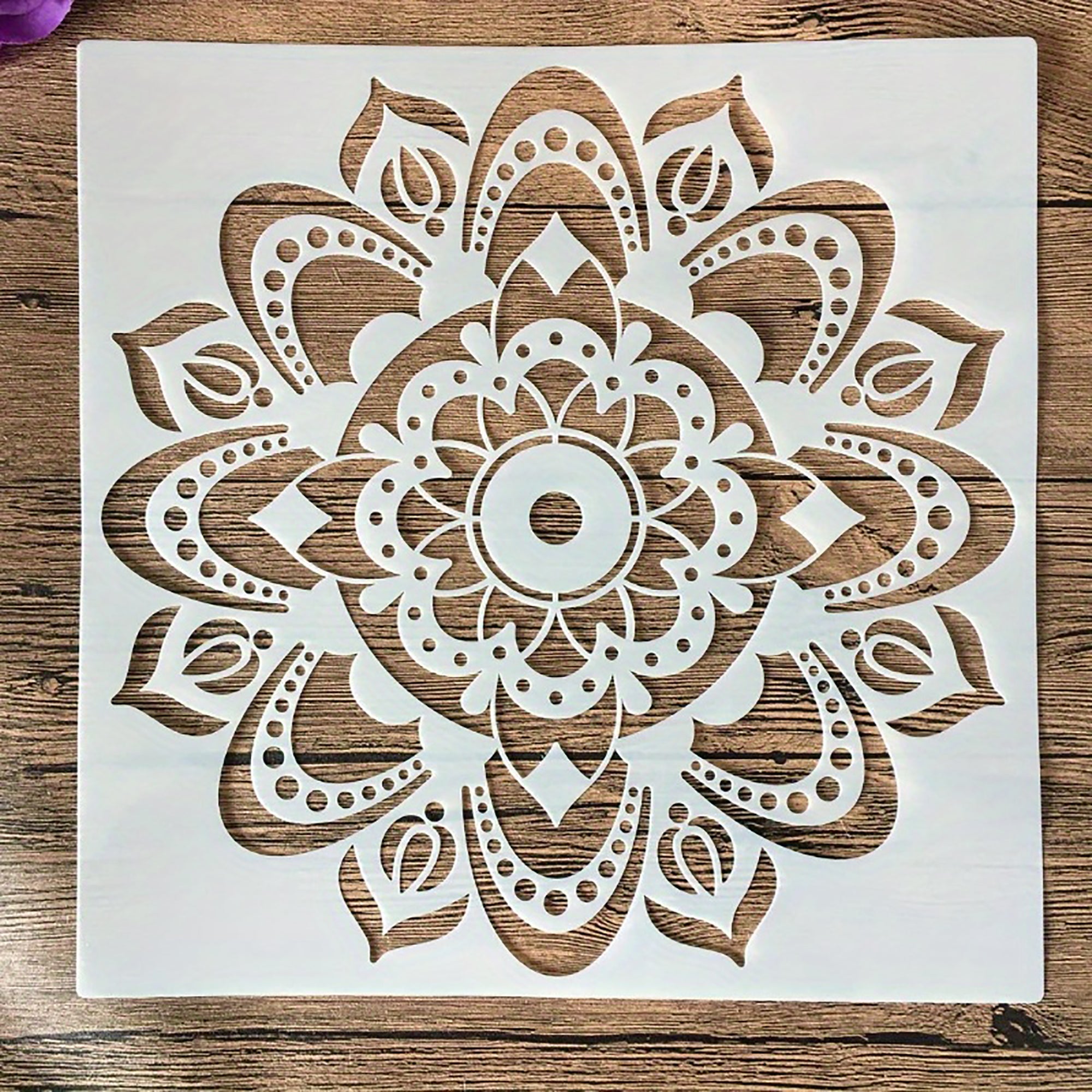 diy mandala art stencil for wood canvas and creative projects
