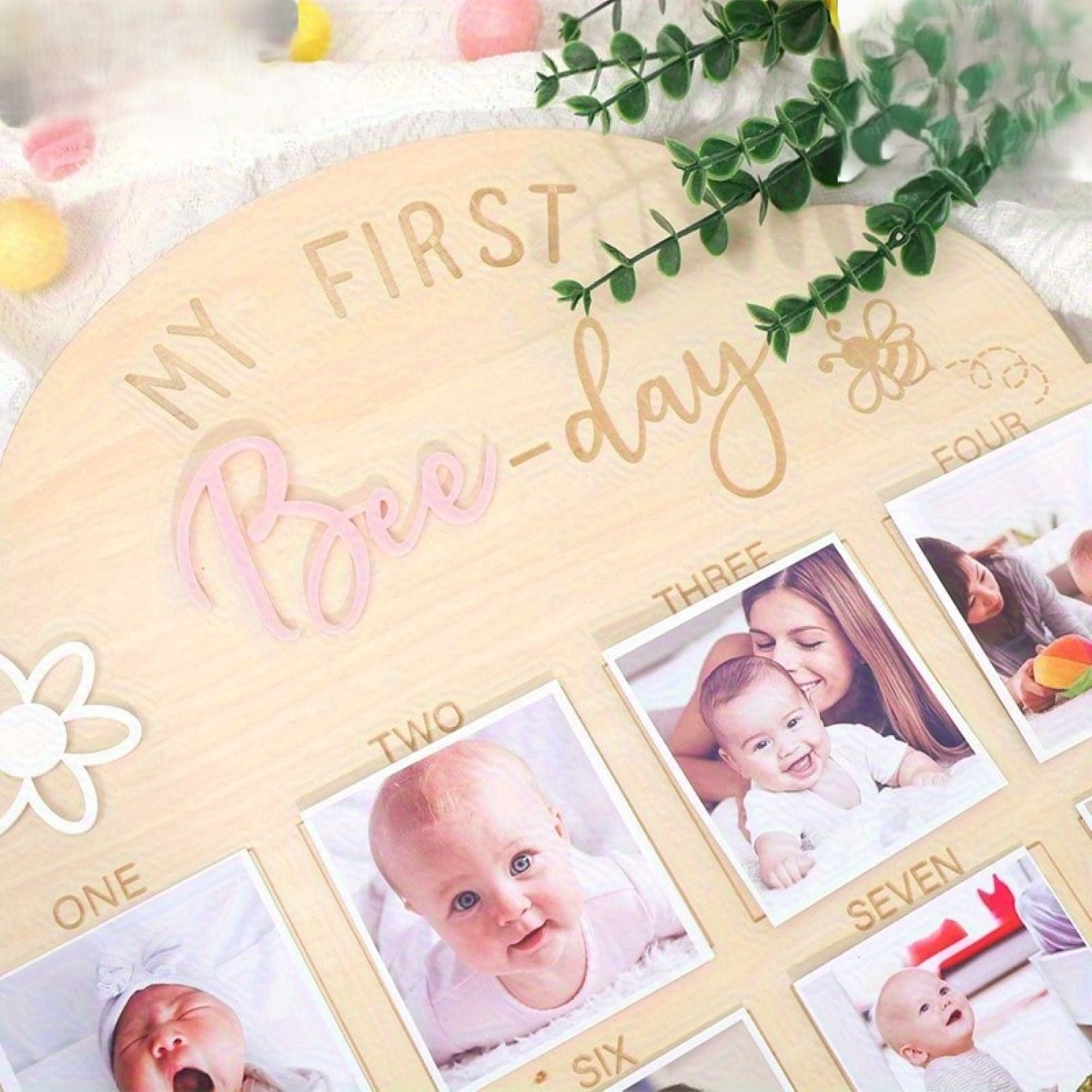 baby monthly photo board 1 to 12 months