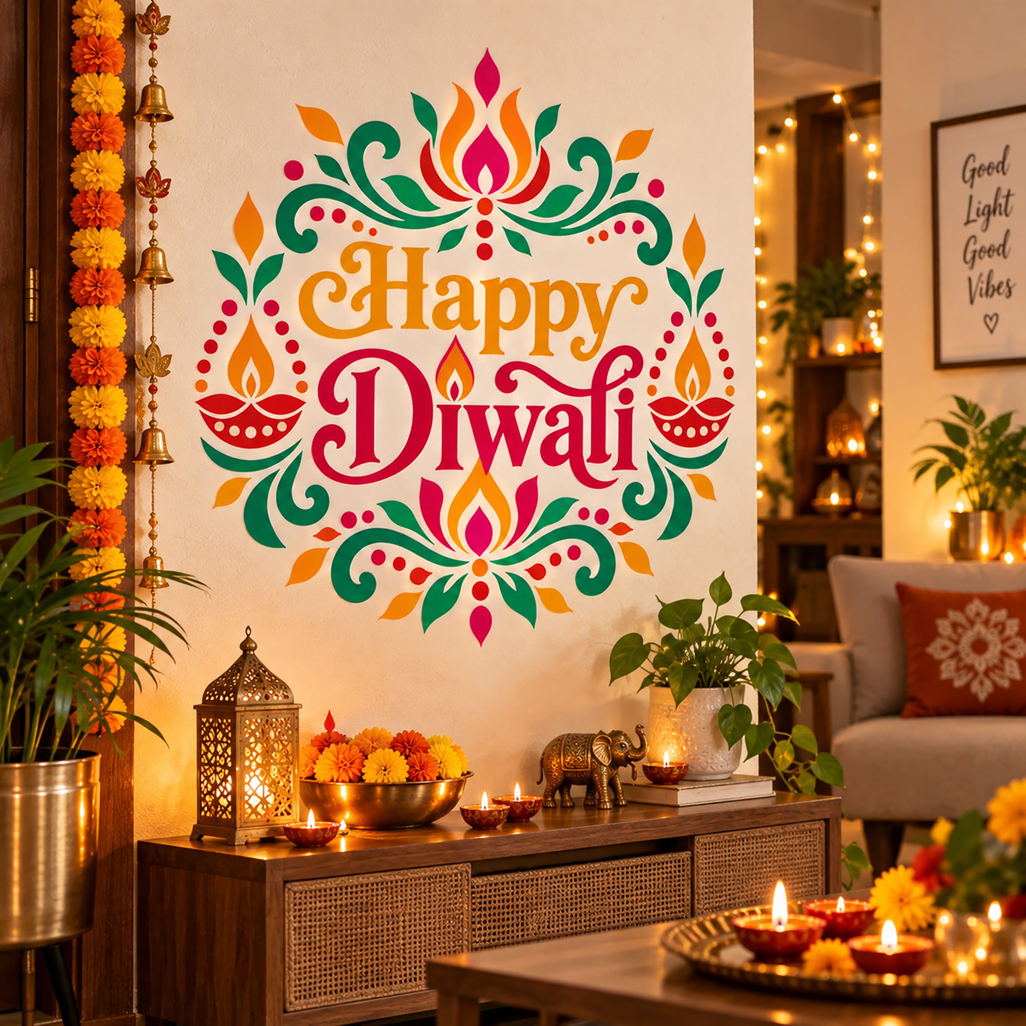 reusable diwali stencil for diy craft