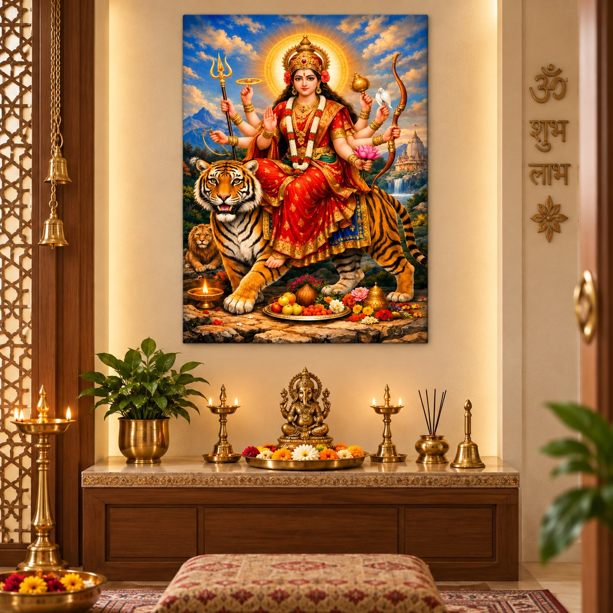 Sherawali Maa wall art for Dussehra