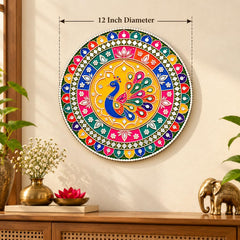 traditional Indian peacock wall art