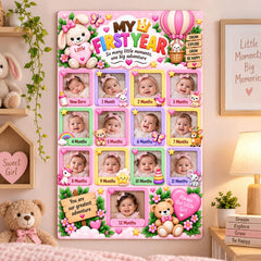 Wooden baby milestone photo frame for nursery