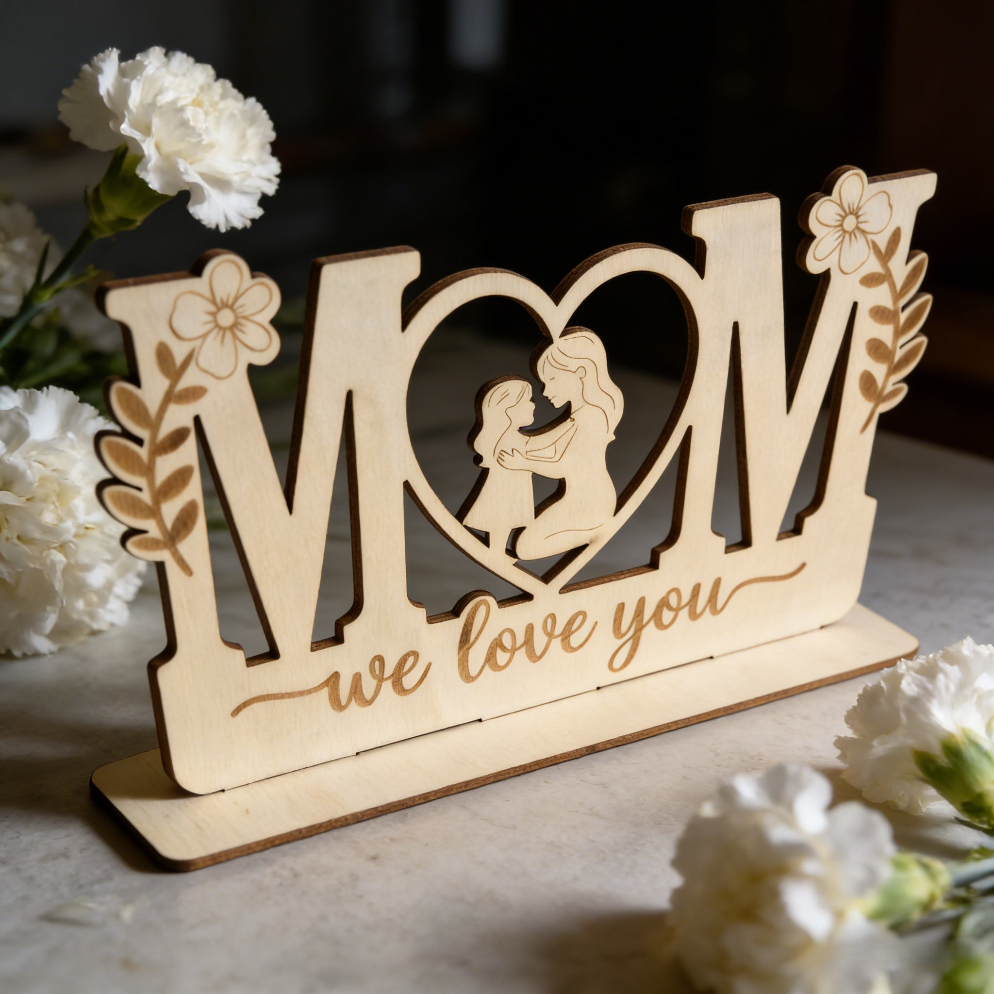 heart shape wooden decor