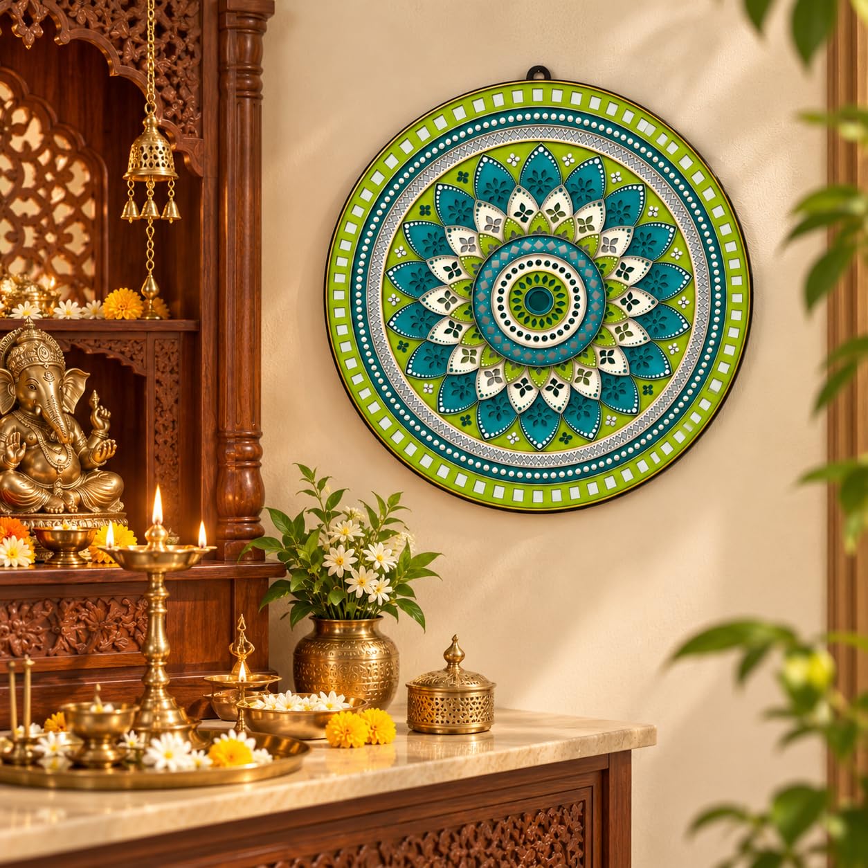 Traditional Mandala Wall Decor for Pooja Ghar