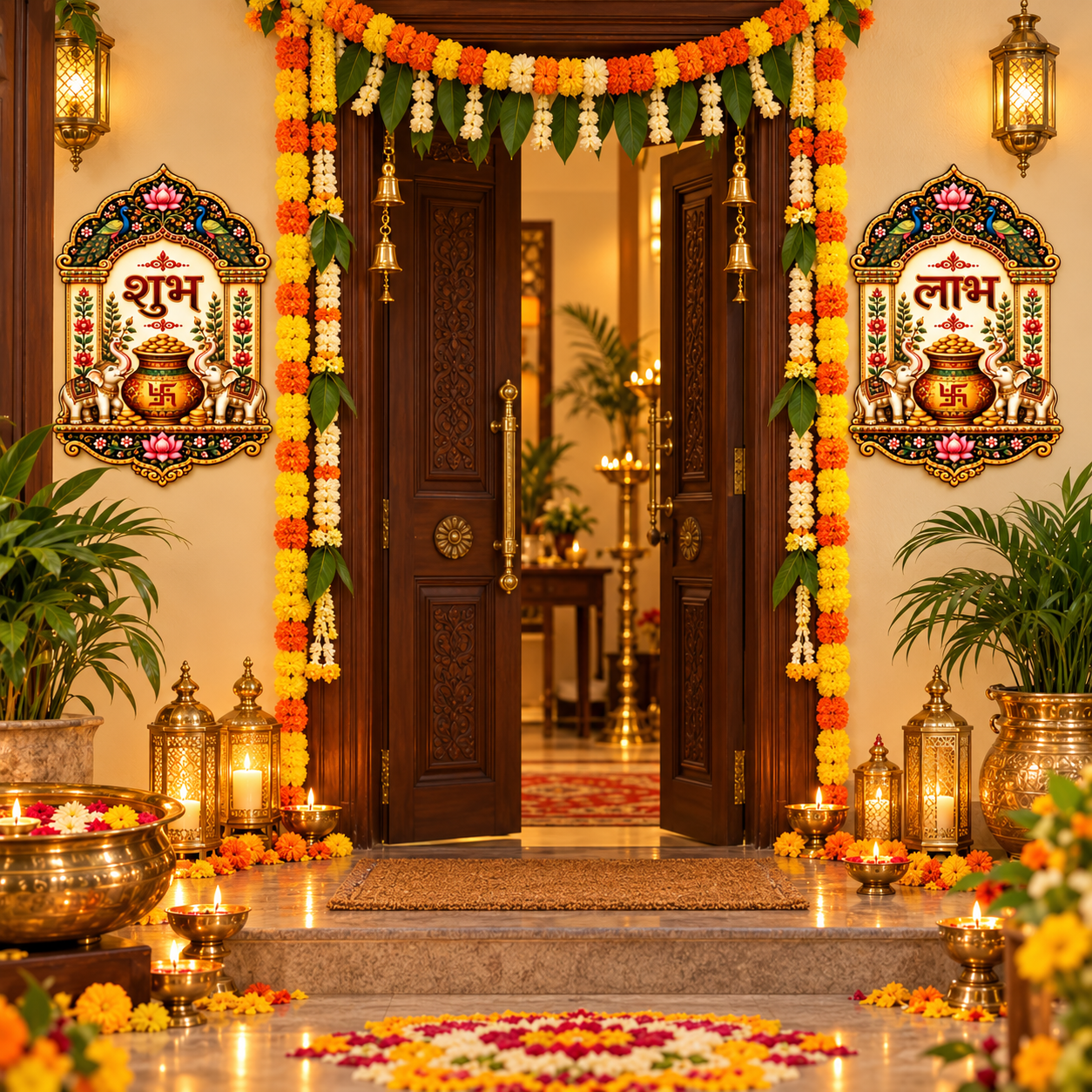 Traditional Indian auspicious wall hanging for doorway