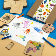 planet rocket stencil set