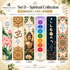 moon design spiritual bookmarks set