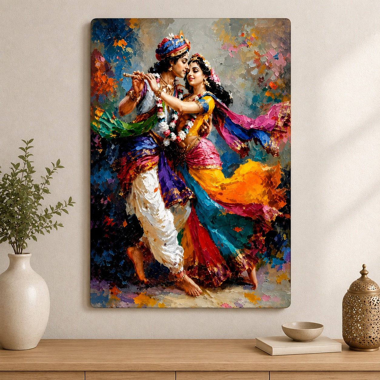 Radha Krishna MDF wall painting for living room