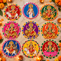 navdurga stencil templates for rangoli design