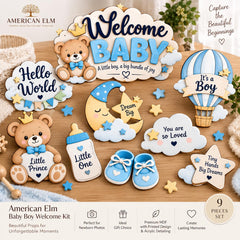Baby milestone photography props wooden set