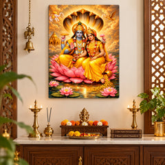 religious wall art for mandir Lakshmi Narayan