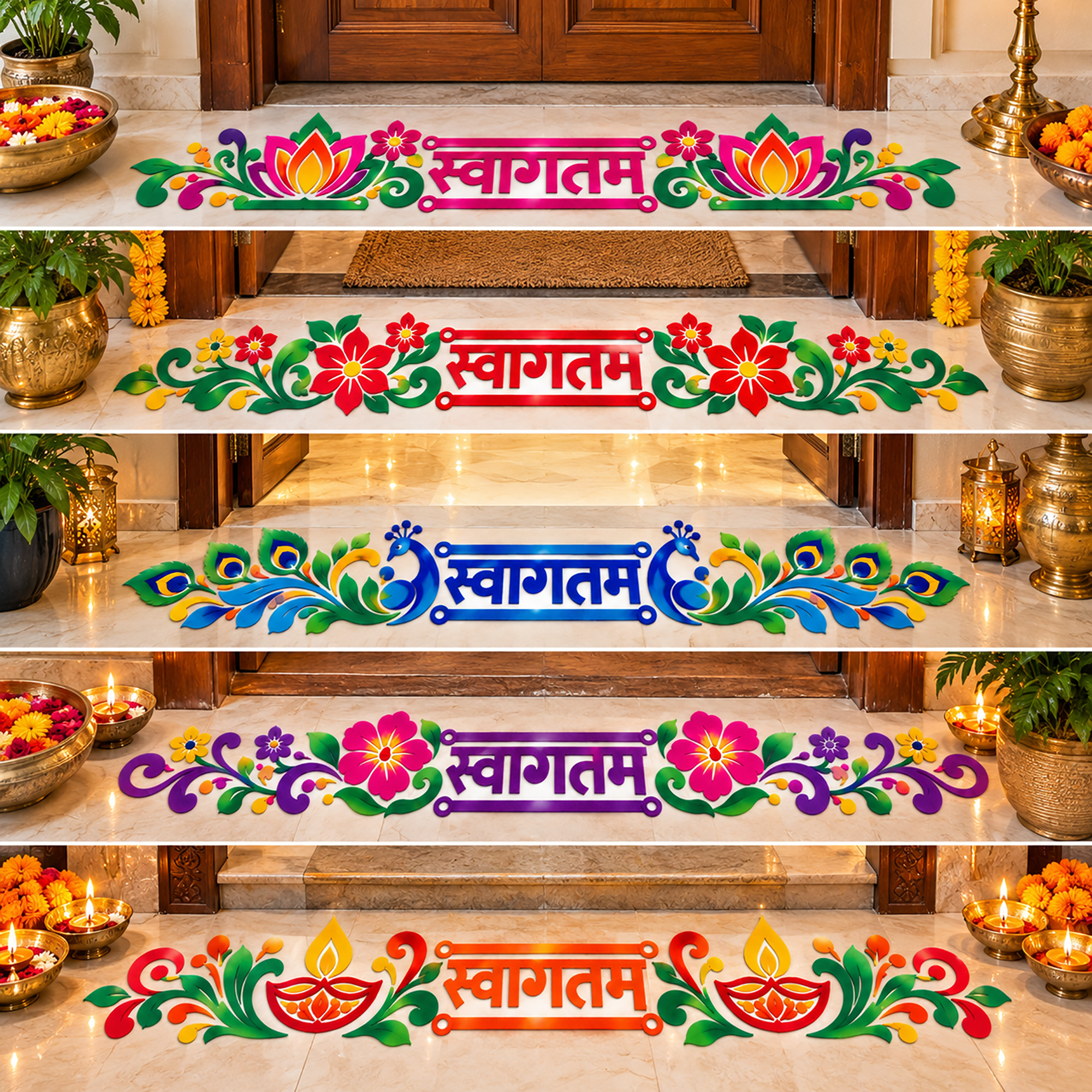 traditional swagtam artwork for pooja area