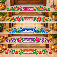 traditional swagtam artwork for pooja area