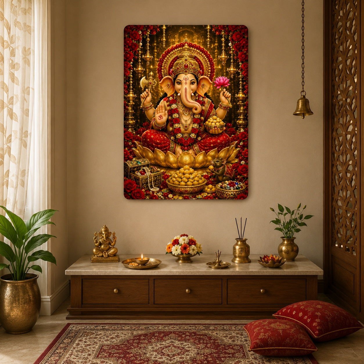 Lord Ganesha wall decor for pooja room
