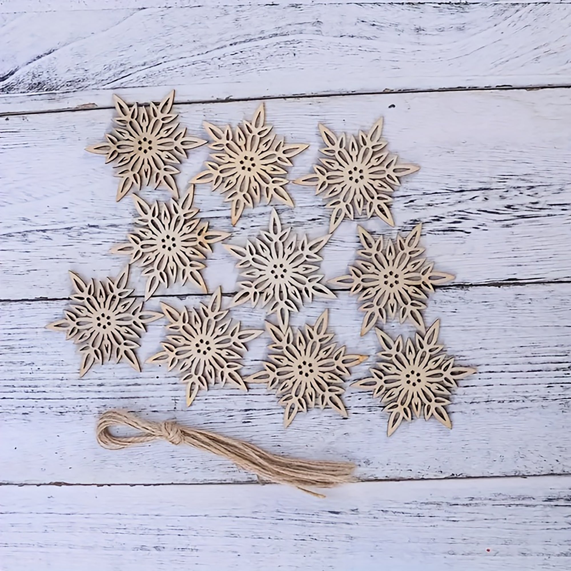 hollow snowflake wooden ornaments for decoration