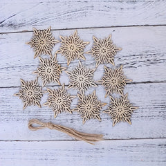hollow snowflake wooden ornaments for decoration