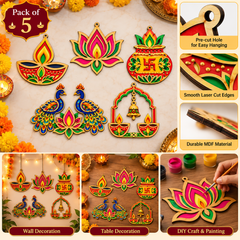 wooden diwali shapes for home decoration
