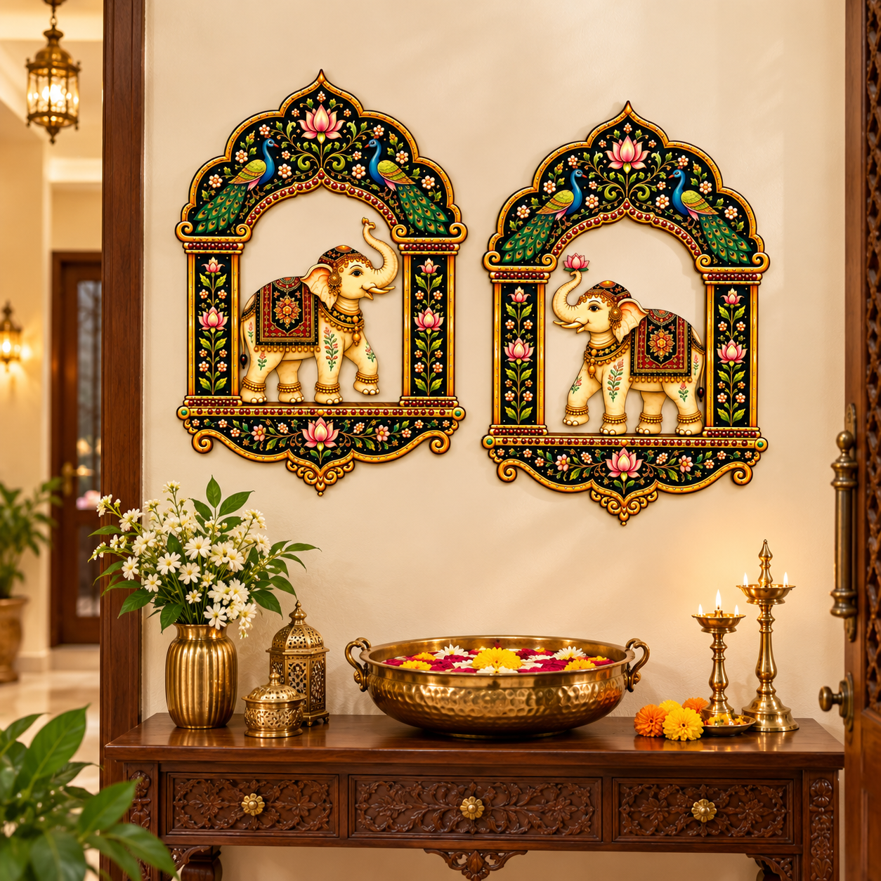 Decorative elephant wall art for entrance decoration